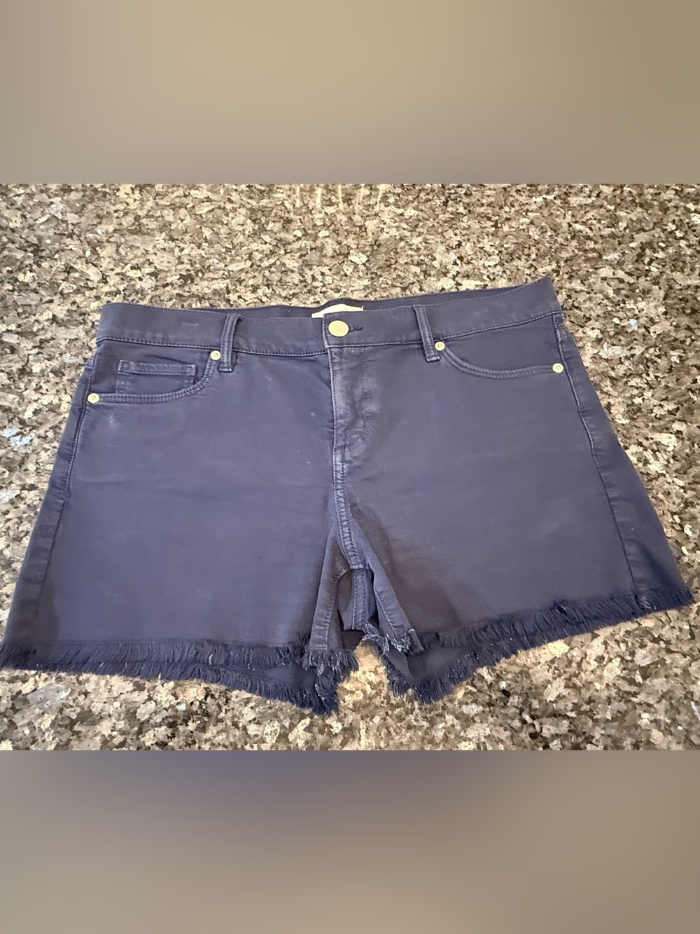 Loft Blue Jean Shorts Women’s Size 8/29 Raw Edge Preppy Casual Stretch